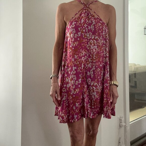 Anthropologie Pink and Orange Backless Dress - Picture 5 of 6
